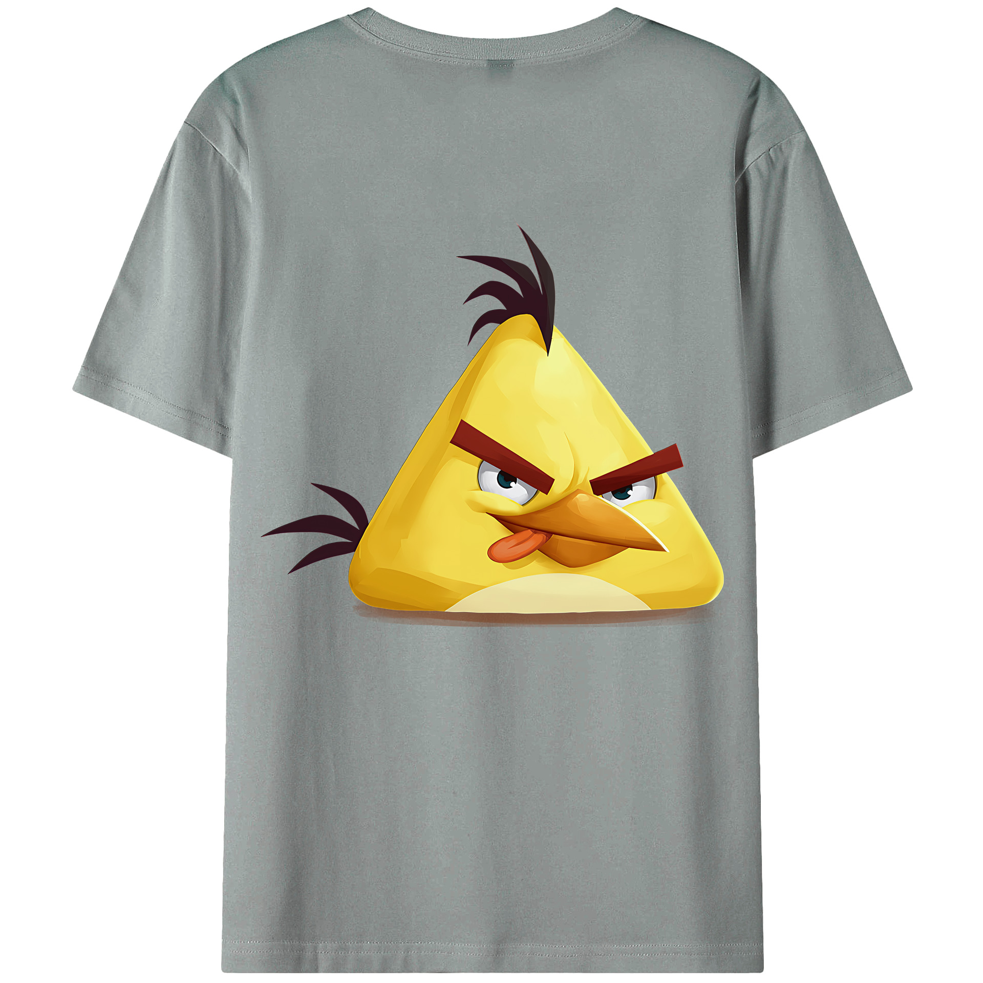 （画像用） Angry Birds アングリーバード 綿100％ メンズ半袖Tシャツ（バックプリント） 通気性